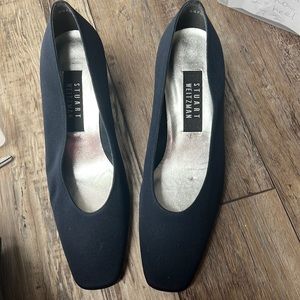 Stuart Weitzman Dark Navy Square Toe Pump, size 7.